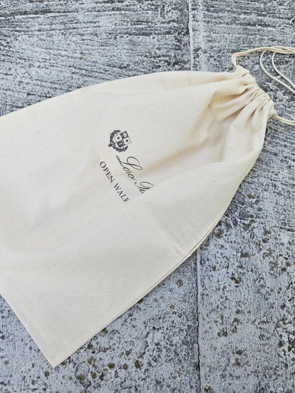 Loro Piana Open Walk Dust Bag Draw String Storage Bag Cotton Made in Italy auth